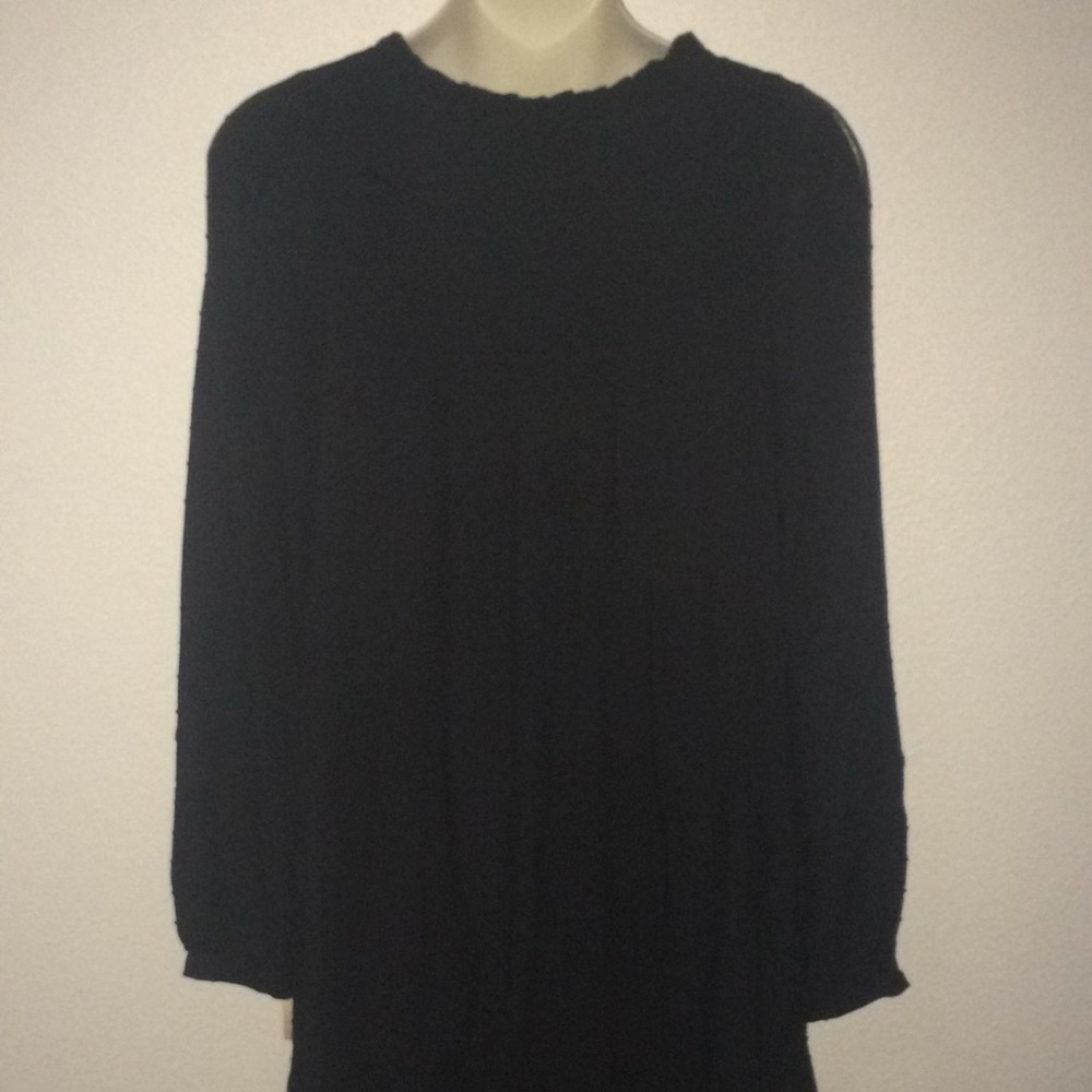 Loft Black Long Sleeve Clip Dot Dress - Picture 7 of 10